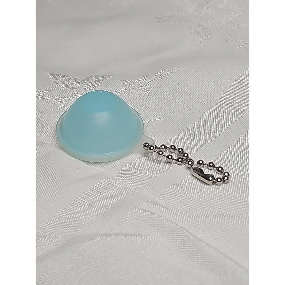 Tupperware Vintage Mini Wonderlier Bowl Keychain in Light Blue W/ Lid and Chain